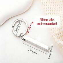 Custom Engraved Stainless Steel Bar Keychain, Personalized Initial Keychain For Men And Women, Bag Charm, Everyday Carry Gift - Multicolor - View 11