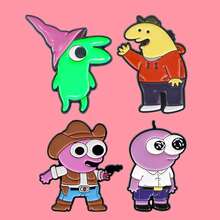 Cute Smiling Friends Enamel Pins Funny Cartoon Figures Brooch Lapel Pin Badge On Backpack Clothing Accessories Fashion Jewelry Gifts - Black - View 3