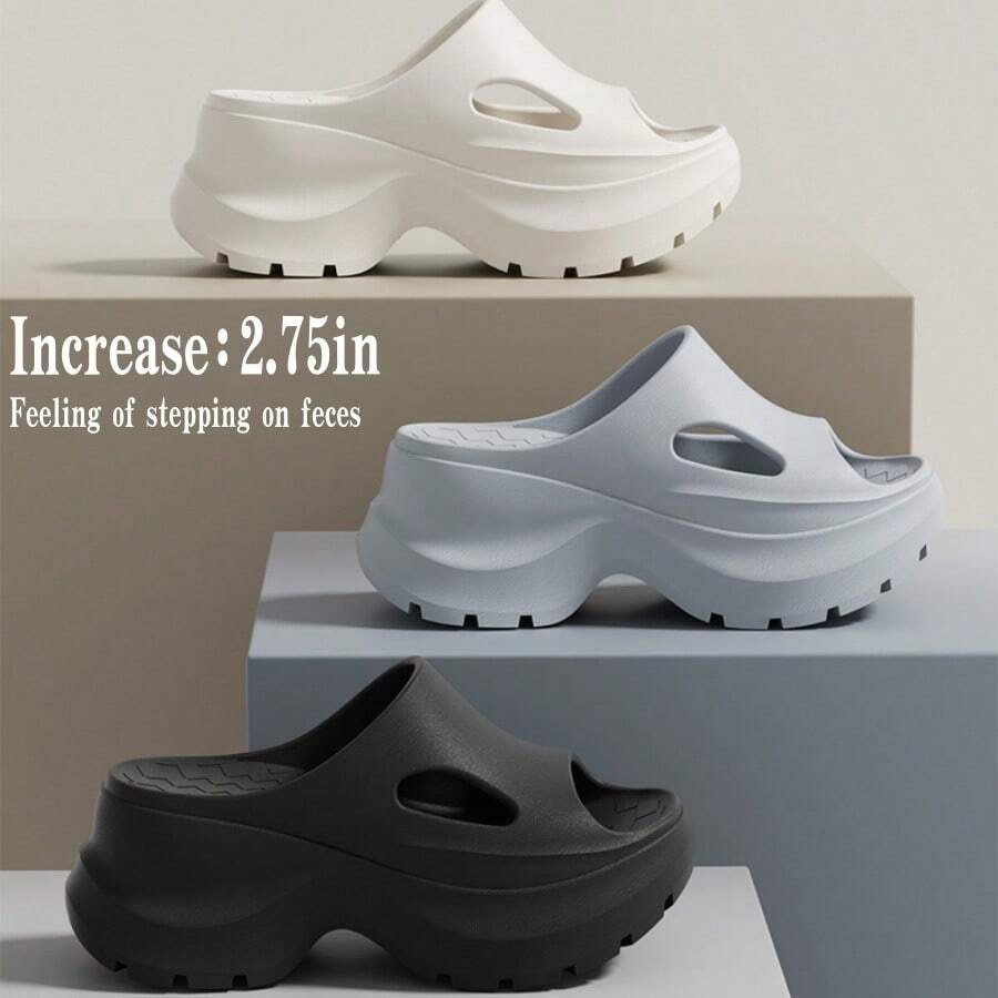 1 Pair Women's Platform Slippers, 2.75 Inch Thick Sole, Arch Support, Comfortable For Long Wear, Casual & Fashionable Summer Sandals, Non-Slip Soft Bottom,Shoe Rack,Storage Saver,Outdoor,Garden,Travel Essential,Portable,Beach Essential,Graduation Season,Commencement,Graduation Ceremony,Graduation Gift,Graduation Present,Graduation Gift,Graduation Present,Congrats Grad,Congratulations Graduate,Valedictorian,Finish School,Graduation Party - Multicolor - View 1