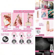 Travel Perfume Bottle Refillable Atomizer - 5ML Pocket Perfume Dispenser, Scent Pump Case, Leakproof Portable Perfume Sprayer For Women And Men (Gold-1) - 金牌-1 - 查看 1