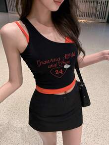 Sexy Backless Camisole Top With Chest Pads, Sleeveless Fitted Design - Black - View 3