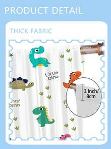 2 Stück 110g Cartoon Dinosaurier Verdunkelungsvorhänge für drinnen und Outdoor, Verdunkelungsvorhänge für Schlafzimmer und Wohnzimmer, Wärmeisolierung für Balkon, einfach aufzuhängen, moderner Stil, 100% Polyester - Verschiedenfarbig - Übersicht 5