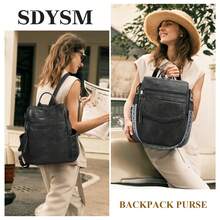 Men's Fashion Backpack Handbag PU Leather Men's Backpack Convertible Backpack Men's And Women's Casual Shoulder Bag With Tassel For Back To School - Multicolor - View 4