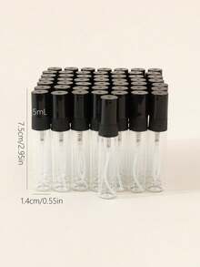 6/50個 10ml/5ml 迷你玻璃黑蓋香水噴霧瓶，附2個漏斗與2個滴管，適合香水分裝，便攜且飛機友善 - 彩色 - 查看 3