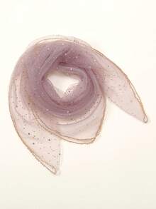 1pc New Fashionable Embroidered Scarf, Popular Daily Wear Accessory For Women,Beach,Holiday,Travel Essential - Light Purple - View 6
