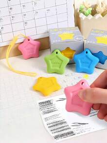 Bộ 4 cục tẩy hình ngôi sao chống thất lạc dành cho học sinh, cục tẩy chính xác và bền bỉ kèm dây đeo, cục tẩy đa chức năng dành cho học sinh. - A - Xem 1