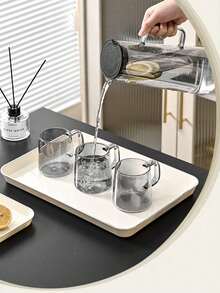 1个长方形托盘，优雅奢华家居用品，ins风奶白色面包/零食盛盘 - 奶油白 - 查看 8