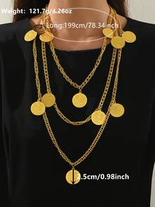 Classic Style Handmade Gold-Plated Women's Waist Belt, Bridal Dress Waist Chain, Middle Eastern Popular Performance Party Waist Chain - Gold - View 7