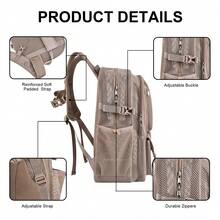 Mesh Backpack 36L Large Heavy Duty Casual Daypack For School And Outdoor Activities With Inner Laptop Compartment, Durable Polyester Material - 卡其色34L - 查看 5