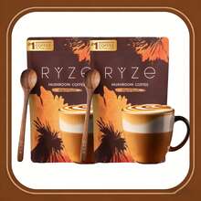 Energy, Focus & Digestion Coffee –Dark Roast Mushroom Coffee With 6 Adaptogens & Prebiotics – Lions Mane & Turkey Tail Instant Blend – 30 Servings - 兩件 - 查看 7