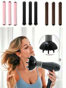 3 piezas Rizadores de cabello sin calor, herramientas de rizado de cabello convenientes, herramientas de diseño de peinado para dormir, rizadores de cabello de espuma para mujeres - Multicolor - Ver 3