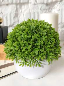 1/2 独立黑白仿真桉树叶盆景，PP/PE材质，桌面摆件，仿真花卉，仿真植物，户外派对、生日、婚礼、毕业季装饰，家居、餐厅、客厅、卧室、花园装饰 - 彩色 - 查看 5