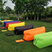 XFH Outdoor Air Lazy Inflatable Sofa Bag Portable Camping Sofa Air Sleeping Bag Lunch Break Mattress Music Festival Concert Recliner, Quick Inflatable Portable Sofa Bed - Supports A Weight Of 440.92 Pounds, Suitable For Beaches, Outdoor And Travel - Màu Hoa hồng đỏ - Xem 12