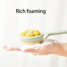 1pc Flower Shaped Loofah Back Scrubber, Soft Bristle Long Handle Body Brush For Bathing And Shower Cleaning - 1pc - View 5