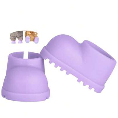 Sunla Doll Shoes For 17cm Doll Cute Mini Shoes Accessories For 17cm Dolls Sitting Standing Series Silicone Doll Rain Shoes Boots 1 Pair Purple