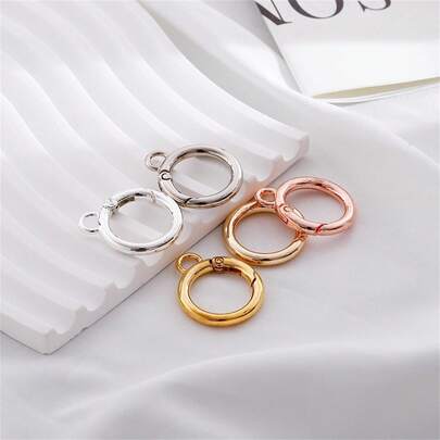 6 حلقات دوارة 360 درجة لأبواب، مشابك حلقية مرنة، حلقات دوارة لسلاسل المفاتيح، حلقات مرنة من سبيكة الزنك المعدنية لسلاسل الحقائب وإكسسوارات الأمتعة DIY