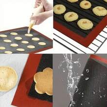 1/2pcs Reusable Silicone Baking Mat, Grill Mat, Oven Mat, Cake Tray Mat, Macarons, Cookies, Baking Tools, Kitchen Accessories, Household Kitchen Supplies - Red - View 5