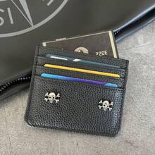 Ultra-Thin Credit Card Holder Coin Purse, PU Leather Multi-Card Slots Bank Card Case - Black - View 7