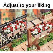2x Adjustable Planter Box Bracket Window Box Bracket Window Box Holder Plant - Black - View 6