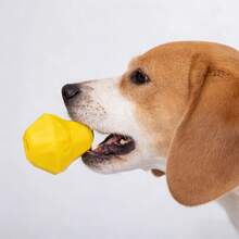 Interactive Dog Chew Toy, Food Dispensing Puzzle Toy For Aggressive Chewers, Durable TPR Rubber Teeth Cleaning Toy For Small To Medium Dogs, Yellow - Màu vàng - Xem 4