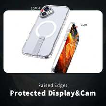 Funda para iPhone 16 Plus Case MagSafe 6,7 Pulgadas Incluye Dos Protectores de Pantalla Funda Protectora a Prueba de caídas con Soporte Ajustable,43354772 - Oro rosa - Ver 6