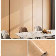 1卷棕黄色自粘木纹装饰壁纸,可移除可重复使用,可剥离粘贴的复古木纹接触纸,适用于橱柜、台面、桌子和架子/房间装饰、家居装饰、卧室装饰,可粘贴在瓷砖、海报、墙贴、桌面贴纸上,乙烯基壁纸卷 - 美橡木 - 查看 5