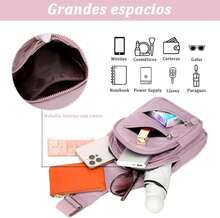 Mochila Bandolera para Hombre y Mujer,Mochila Cruzada Antirrobo Bolso,Bolsa de Pecho con Conector para Auriculares,Ligero Sling Bag Múltiples Compartimentos,para Correr,Senderismo,Ciclismo,Viajes,43450267 - Verde militar - Ver 6
