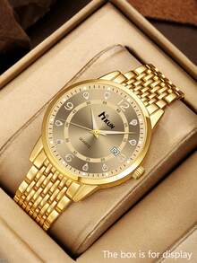 1pc Classic Business Luxury Casual Quartz Watch, Stainless Steel Strap Men's Wristwatch, Perfect Gift For Thanksgiving, Christmas, Father's Day, Back To School Season For Family And Friends - 1pc - View 2