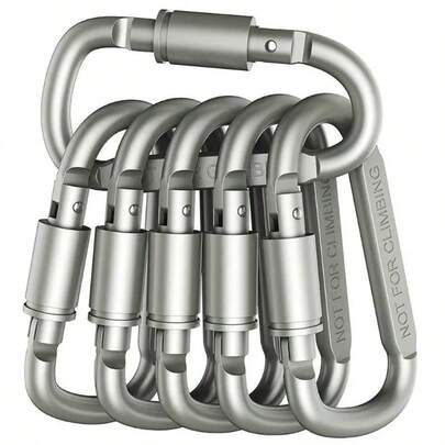 1/3/5 chiếc Móc khóa chữ D dày 8CM chất lượng cao dùng cho cắm trại ngoài trời, khóa cài, móc treo, kẹp balo hợp kim nhôm, móc chìa khóa