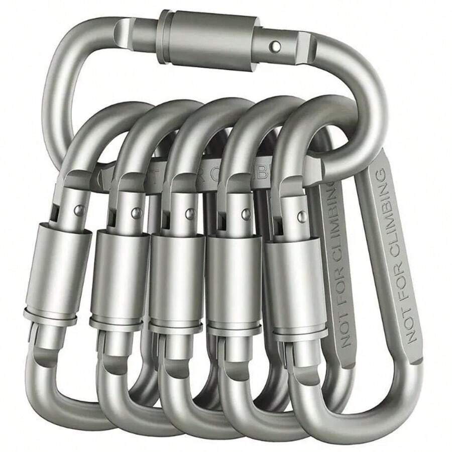 1/3/5 chiếc Móc khóa chữ D dày 8CM chất lượng cao dùng cho cắm trại ngoài trời, khóa cài, móc treo, kẹp balo hợp kim nhôm, móc chìa khóa - Nhiều màu - Xem 1