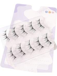 5 Pairs Wispy Cartoon Fairy Lashes, Natural Air-Feeling Black Line Lashes - View 5