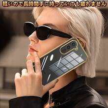 Arrows Alpha F-51F ケース クリア スマホケース 透明 薄型 ソフト TPU 耐衝撃 メッキ加工 ストラップホール付き 軽量 - ゴールド - チェックする 7