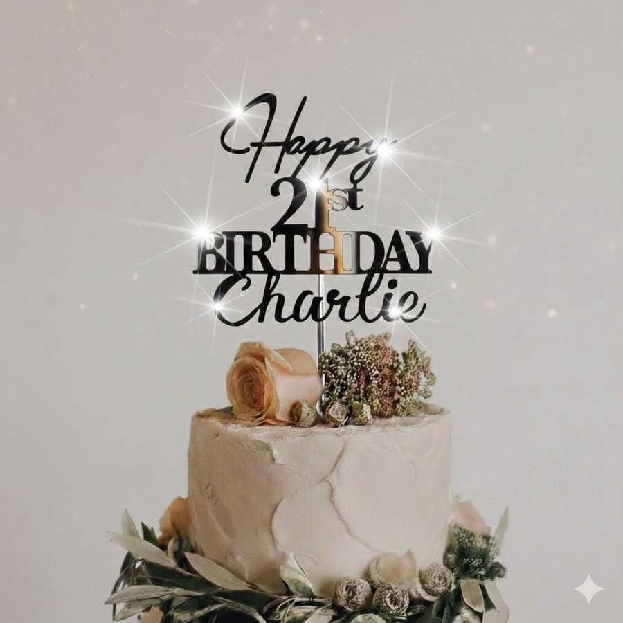 Phụ kiện trang trí bánh sinh nhật cá nhân hóa có tên, phụ kiện trang trí bánh sinh nhật, phụ kiện trang trí bánh màu vàng, chúc mừng sinh nhật lần thứ 30, 40, 50, chất liệu acrylic tráng gương. - Thẻ bánh sinh nhật đầu tiên (chữ F) - Xem 1