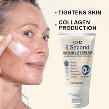 5秒速效提拉紧致霜 - 胶原蛋白 - 视黄醇融合 - 富含玻尿酸和维生素C - 快速补水滋养 - 紧致肌肤 - 5秒快速吸收 - 柔滑 - 焕发青春光彩 - 浅米色 - 80g - 查看 4