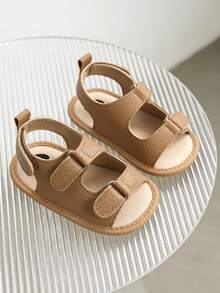 Sandal Bayi Laki-laki dan Perempuan Usia 0-18 Bulan dengan Sol Lembut dan Anti Selip, Sepatu Prewalker Ringan dengan Ujung Terbuka - Aprikot - View 7