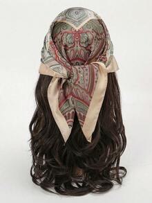 1pc Women's Paisley Printed Bandana, Silk Headscarf Elegant Headwrap For Daily Wear Skull Skeleton - 多色 16 - 查看 8