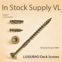 50 ốc vít sàn chịu lực cao, cỡ #8 #9 #10, thép carbon, bề mặt oxy hóa, ốc vít gỗ ngoài trời, lớp phủ epoxy chống gỉ, màu nâu, đầu vít hình sao T25. - Nhiều màu - Xem 2