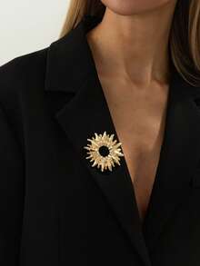 1枚波西米亚几何镂空向日葵胸针，优雅奢华，适合日常休闲、派对、约会、女士节日生日等场合，百搭珠宝礼品。 - 胸針 - 查看 1