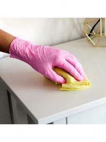 10pcs/Pack Disposable Nitrile Gloves - Latex-Free And Powder-Free, Suitable For Tattoo, Nail Salon Cleaning, Nail Art Tools, Back To School, Nail Care, Nail Art Tools (Applicable To Nail Stickers) - Black - View 4