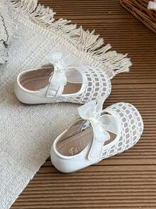 2026 New Breathable Mesh Bowknot Fashion Comfortable Princess Shoes For Girls, Non-Slip Soft Bottom Children Sandals - White - View 5