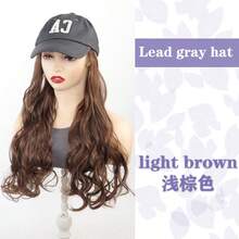 1件装女士长卷发假发，带棒球帽，自然波浪合成发帽，夏季 - 彩色 - 查看 8