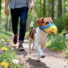 鹦鹉造型狗狗口套，柔软舒适，配有可调节绑带，可有效防止小型和中型犬咬人吠叫。 - 黃色 - 查看 2