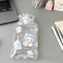 透明可重复灌装热水袋，迷你学生暖手宝，冷热两用（款式随机） - 藍色可愛款隨機 - 查看 4