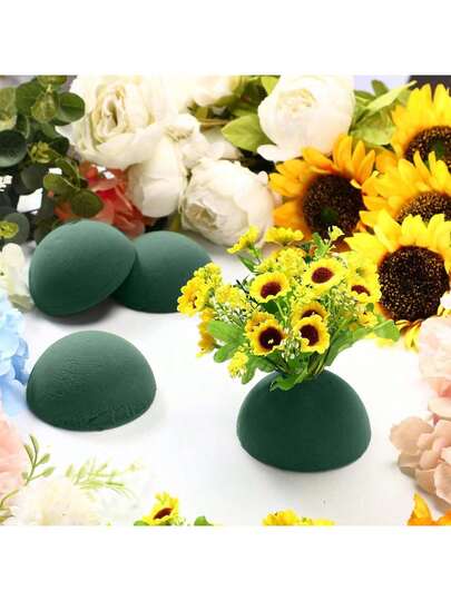 1 cái/5 cái Xốp cắm hoa hình bán cầu màu xanh lá cây - Có thể tái sử dụng, dễ cắt, khối xốp thủ công dùng cho các sắp xếp DIY, đám cưới, tiệc tùng, trang trí nhà cửa - Thích hợp cho cây giả, xốp cắm hoa theo mùa, dụng cụ cắm hoa Ikebana, đạo cụ bó hoa DIY, đám cưới, kỷ niệm, trang trí hoa để bàn trong nhà.