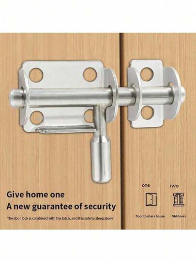 1 ferrolho de aço inoxidável reforçado com cabeça dupla, durável e adequado para diversas portas e janelas, e antirroubo.