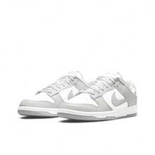 Nike Dunk Retro "Grey Fog" Cowhide Leather Vintage Durable Low-Top Sneakers Fashion Casual Sports Sneakers Men's And Women's Grey And White - DD1391-103 - Xem 3
