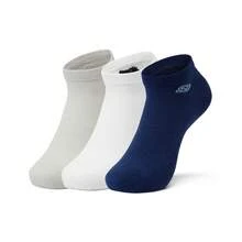 Skechers 3双装男女通用耐穿短款运动袜，新品上市 - 白色/灰色/藍色 - 查看 10