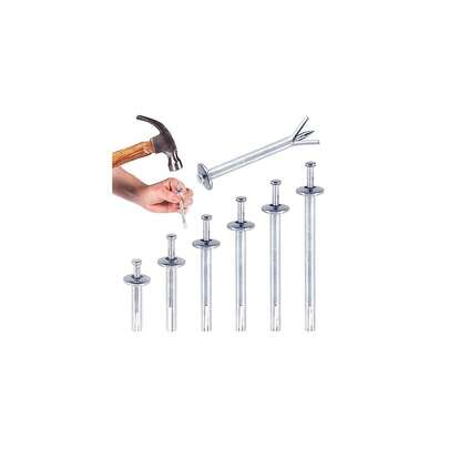 50Pcs Silver M6 X 50mm Alloy Steel Concrete Anchors, Drive Expansion Nail, Hammer Drive Nail Set, 1/4\ Diameter, Approx 2\ Length For Concrete, Brick, Masonry