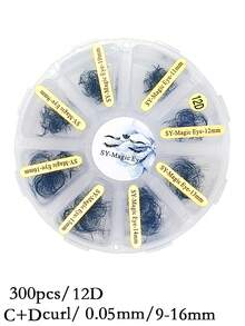 1 Box 300 Pcs Cluster False Eyelashes,8D 10D 12D 14D 16D,9-16mm / Mixed Lengths ,Curl C+D, Thickness 0.05mm,Double Layer, Three-Dimensional Effect, Cluster Eyelashes, Premade Fans Eyelash Extensions, Sharp Narrow Stem Premade Fans Eyelash Extension, Easy To Carry, Natural & Soft, Party And Travel, Beginner Friendly Salon Quality - View 51