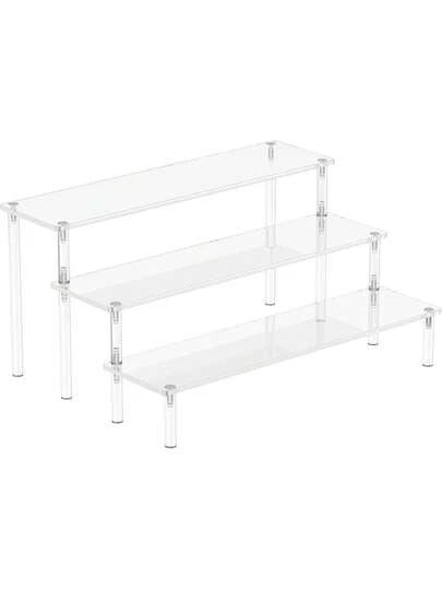 Acrylic Display Risers, 3 Tier Perfume Organizer Stand, Clear Cupcake Stand Holder, Large Shelf Risers For Figures, Dessert Shelves For Party, Display Shelf For Decoration And Organizer